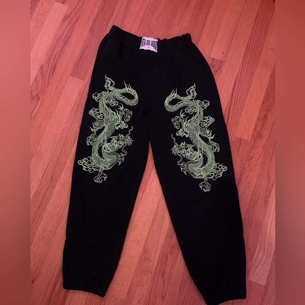 New Girl Order Double Dragon Graphic Sweatpants